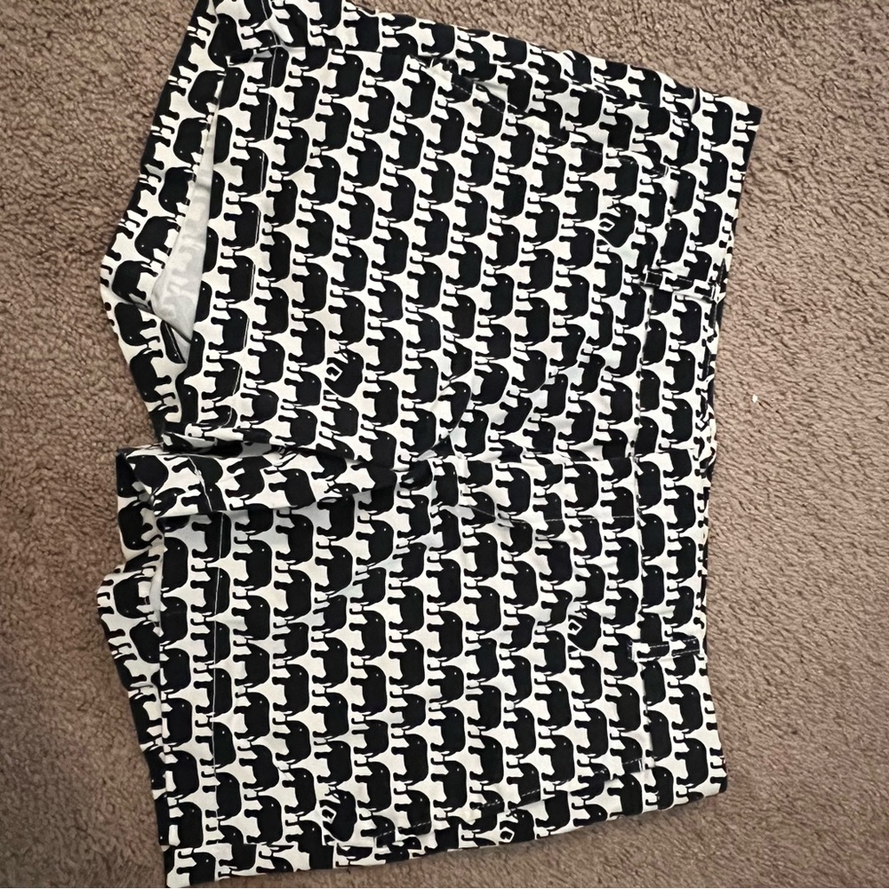 Banana Republic x Milly Black and White elephant shorts